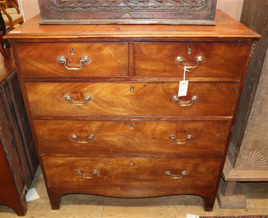 A George III mahogany and pine five drawer chest W.93cm